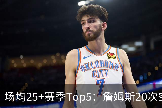 场均25+赛季Top5：詹姆斯20次空前绝后 KD居次 乔科+马龙并列第3